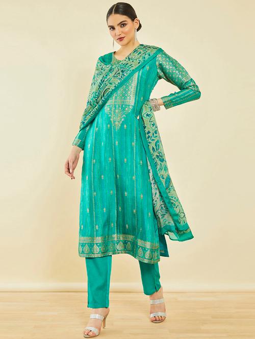 turquoise long sleeve suit set - 20252706 - Very Small Image - 1