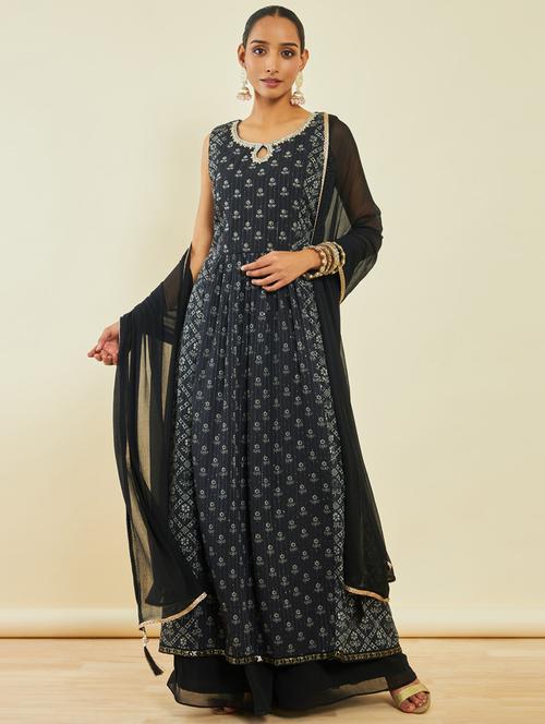 charcoal sleeveless suit set - 20252753 - Very Small Image - 1