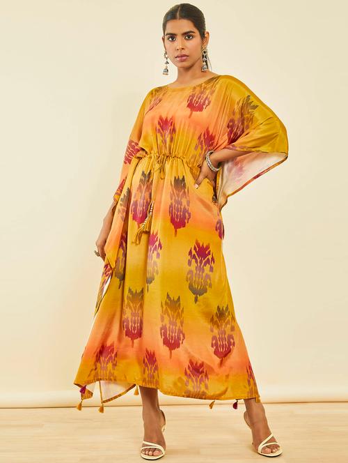 women ikkat print kaftan dress - 20252804 - Very Small Image - 1