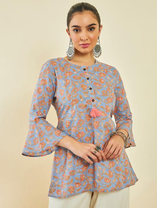 women floral print a-line tunic - 20253034 - Very Small Image - 1