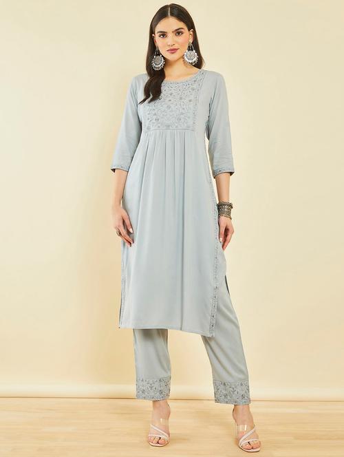 women embroidered kurta pant set - 20253081 - Very Small Image - 1