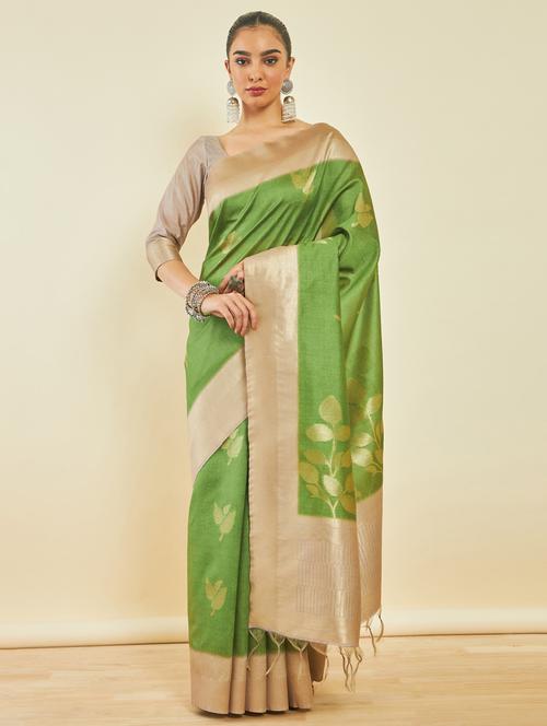 women's bordered green colored saree - 20253109 - Very Small Image - 1