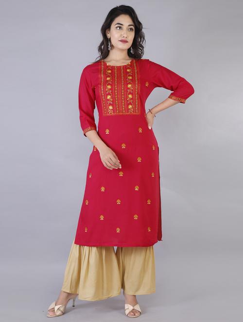 pink colored kurta sharara set - 20254556 - Very Small Image - 1