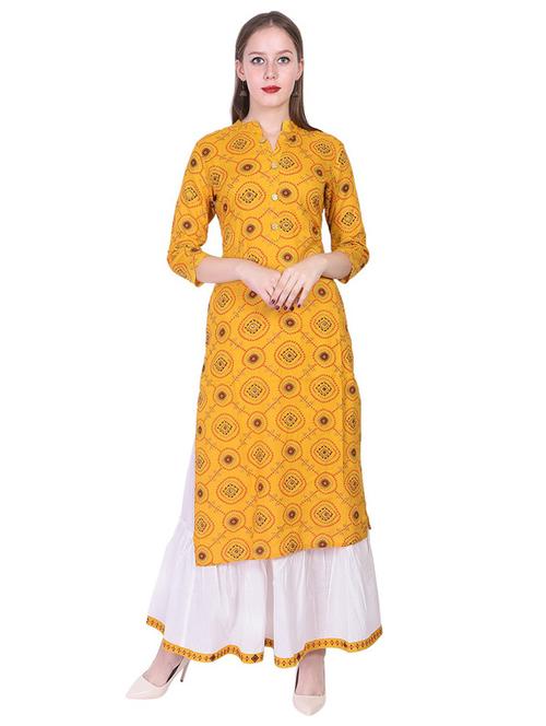 yellow colored kurta sharara set - 20254658 - Very Small Image - 1