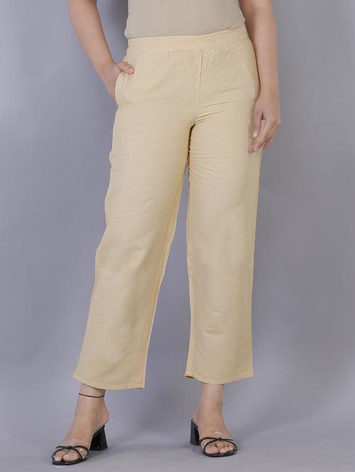 cream solid trouser - 20254705 - Very Small Image - 1