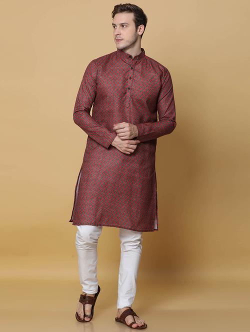 digital printed cotton kurta pyjama - 20254835 - Very Small Image - 1