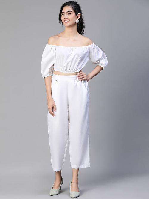 white solids top and trouser co-ords set - 20255005 - Very Small Image - 1