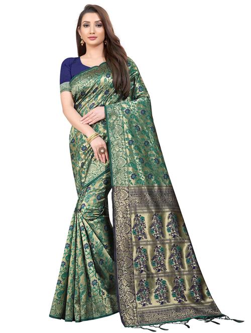 zari work banarasi silk saree - 20255676 - Very Small Image - 1