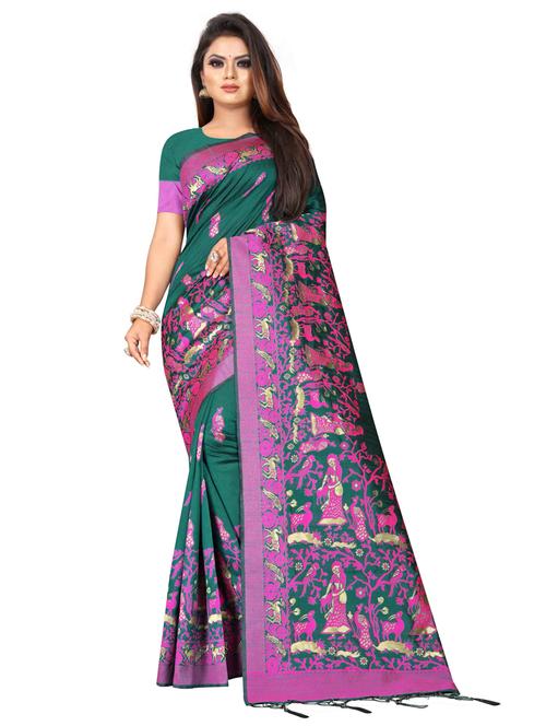 zari work banarasi silk saree - 20255685 - Very Small Image - 1