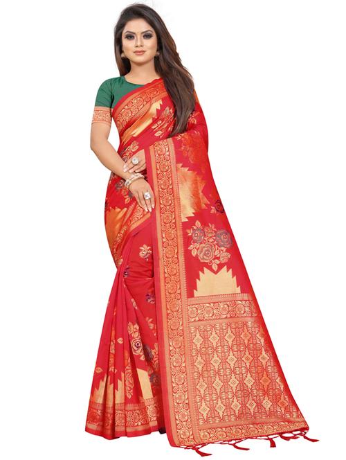 zari work banarasi silk saree with blouse - 20255735 - Very Small Image - 1