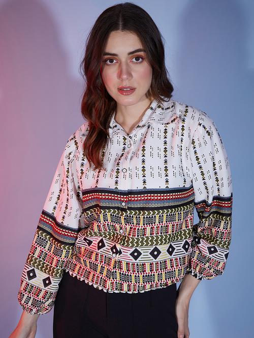 multi colored cotton crop shirt - 20255781 - Very Small Image - 1
