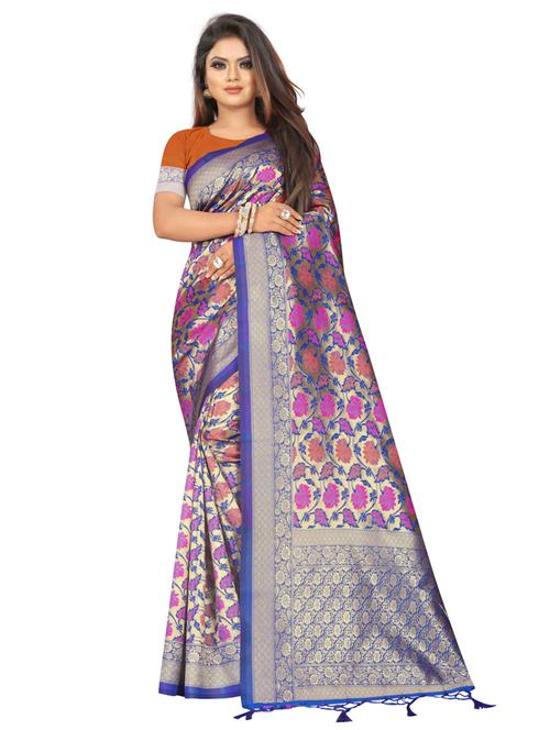 zari work banarasi silk saree - 20255793 - Very Small Image - 1