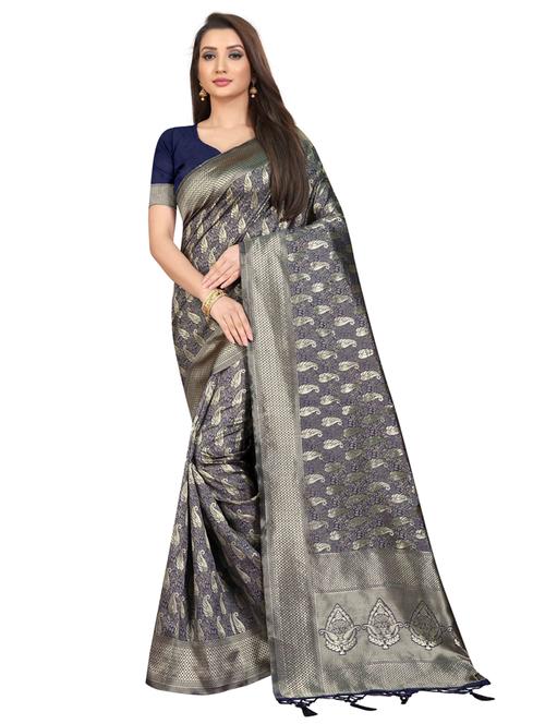 jacquard work banarasi saree with blouse - 20255897 - Very Small Image - 1