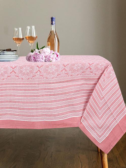 indhome life cotton rectangular pack of 1 , 6 seater dining table cloth, 60 x 90 inch - 20256513 - Very Small Image - 1