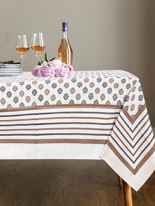 indhome life cotton rectangular pack of 1 , 6 seater dining table cloth, 60 x 90 inch - 20256515 - Very Small Image - 1