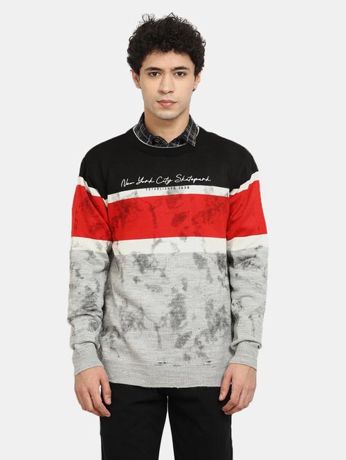 men multi colored color block cotton pullover - 20257215 - Very Small Image - 1