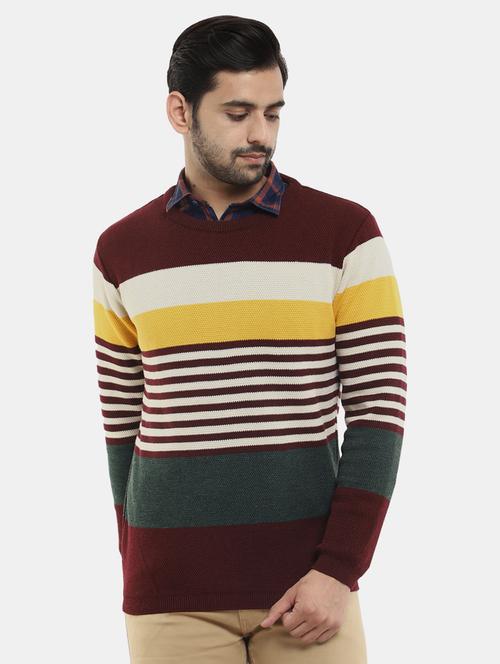 round neck color blocked pullover - 20257238 - Very Small Image - 1