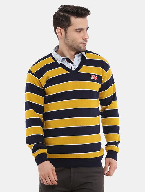 men multi colored stripes polyester pullover - 20257240 - Very Small Image - 1