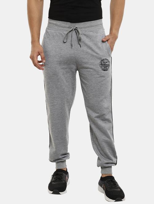 men grey ankle length cotton track pant - 20257380 - Very Small Image - 1