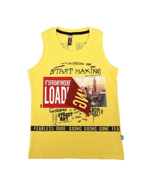 yellow typographic printed vest - 20258443 - Very Small Image - 1