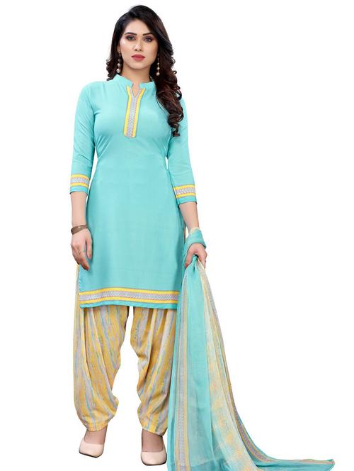 light blue colored unstiched dress - 20258516 - Very Small Image - 1