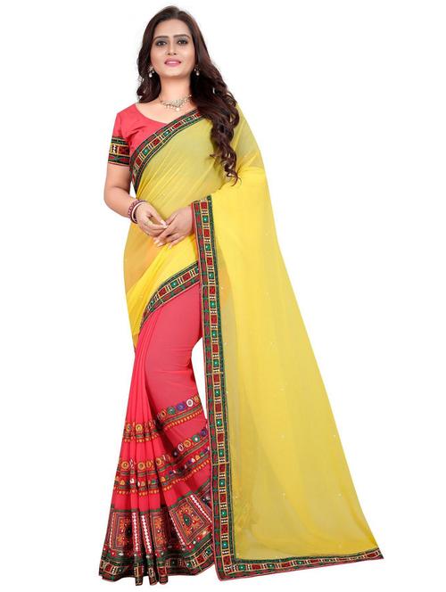 multi colored half and half saree with blouse - 20258536 - Very Small Image - 1
