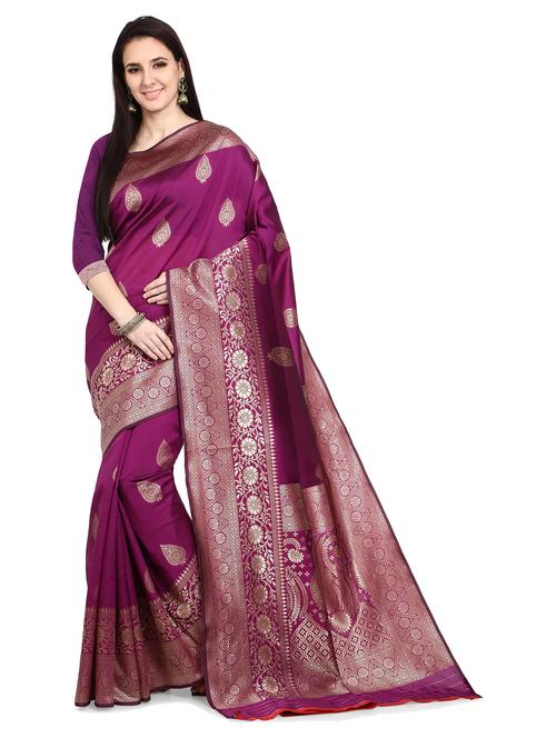 women zari work banarasi saree with blouse - 20258827 - Very Small Image - 1