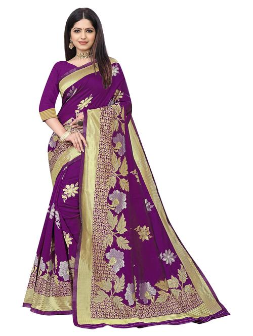 women's self design purple colored saree - 20258871 - Very Small Image - 1