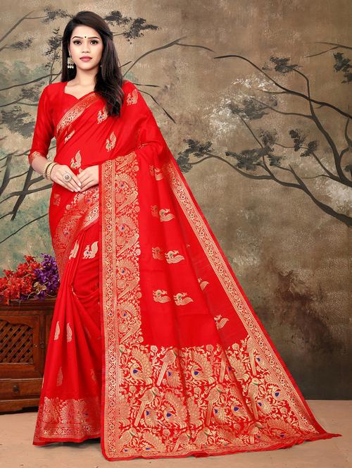 women's banarasi saree with blouse - 20258975 - Very Small Image - 1