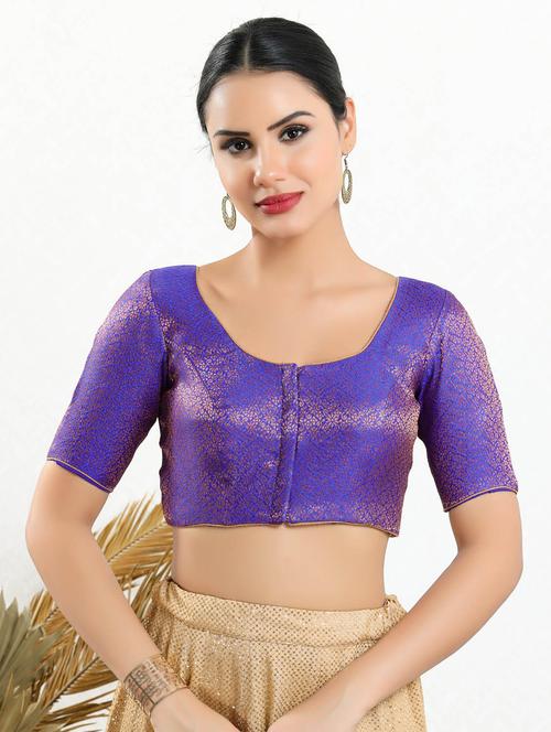 women purple brocade blouse - 20259754 - Very Small Image - 1