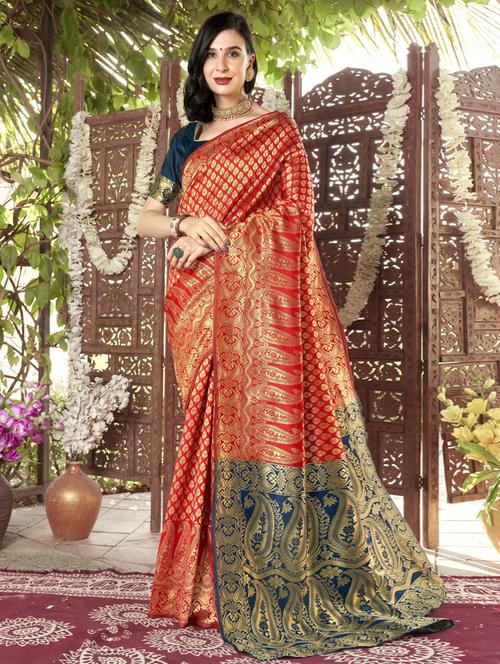 jacquard work banarasi saree - 20259853 - Very Small Image - 1