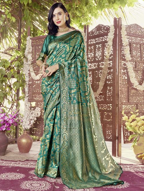 jacquard work banarasi saree with blouse - 20259859 - Very Small Image - 1