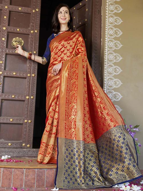 jacquard work banarasi saree with blouse - 20259863 - Very Small Image - 1