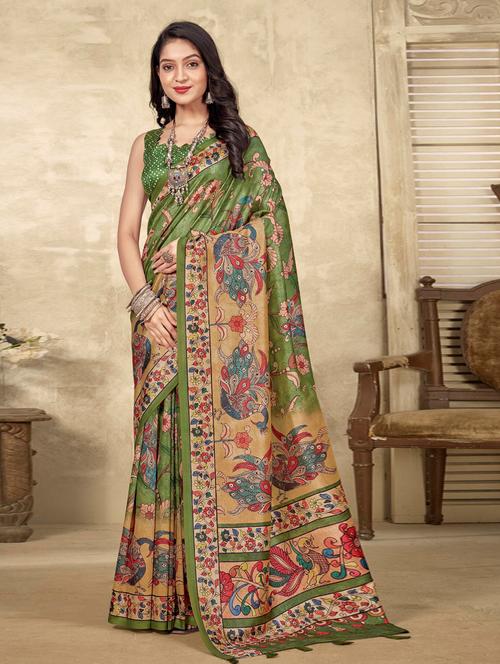 floral bhagalpuri saree with blouse - 20259904 - Very Small Image - 1