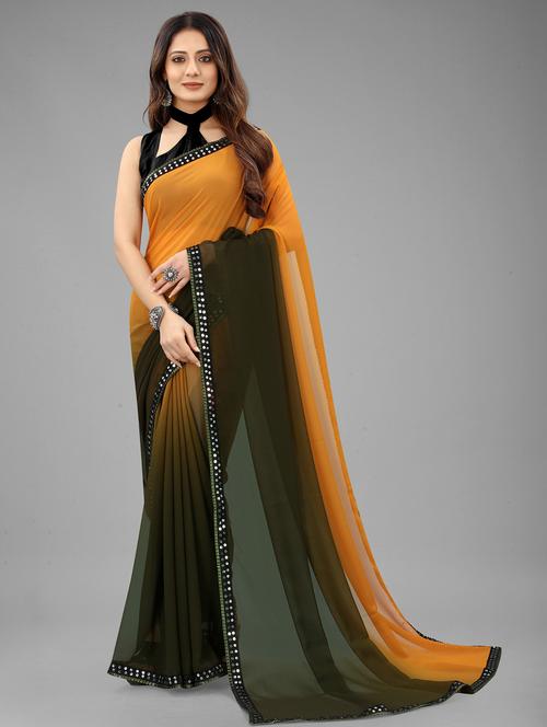 multi colored bordered saree with blouse - 20260036 - Very Small Image - 1