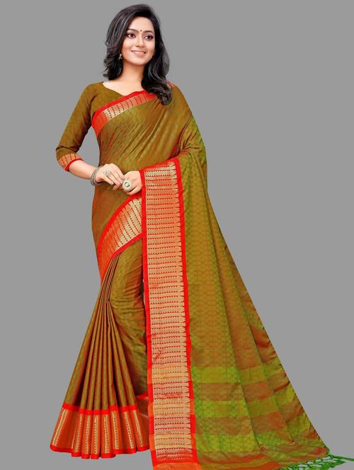 multi colored bordered saree with blouse - 20260146 - Very Small Image - 1