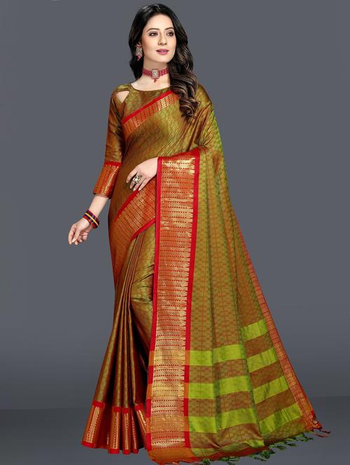 multi colored bordered saree with blouse - 20260209 - Very Small Image - 1