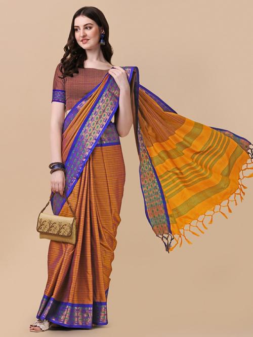 multi colored southern silk saree with blouse - 20260292 - Very Small Image - 1