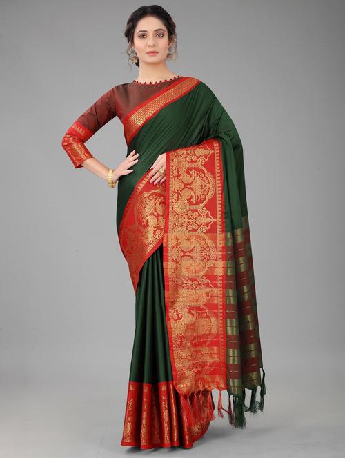 multi colored southern silk saree with blouse - 20260320 - Very Small Image - 1