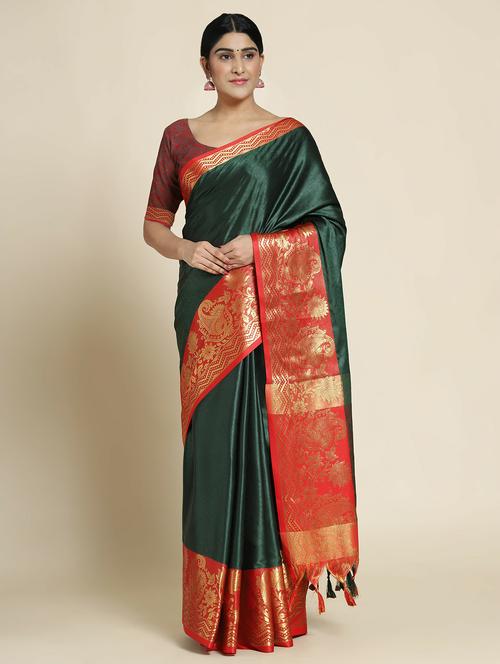 multi colored southern silk saree - 20260567 - Very Small Image - 1