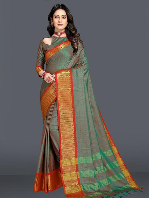 multi colored bordered saree - 20260703 - Very Small Image - 1