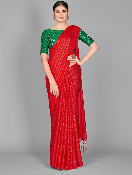 red colored printed saree - 20261005 - Very Small Image - 1
