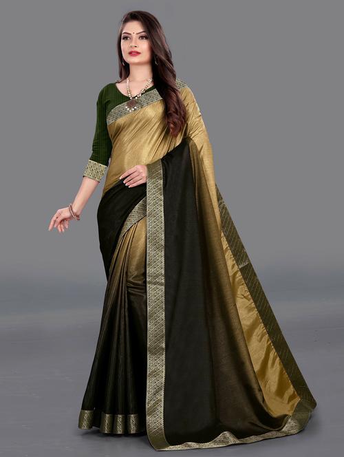 multi colored bordered saree with blouse - 20261174 - Very Small Image - 1