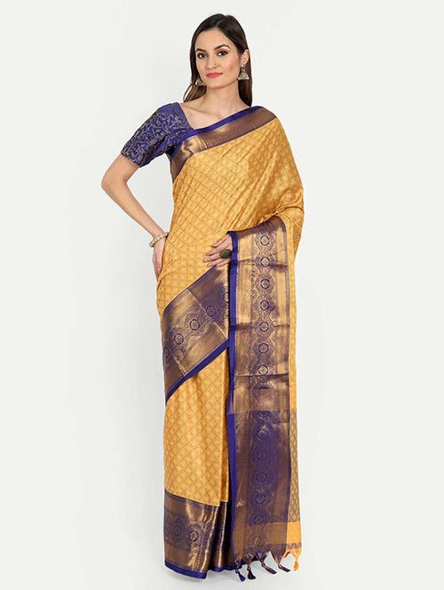 lemon sherbet colored kanjivaram saree - 20261217 - Very Small Image - 1