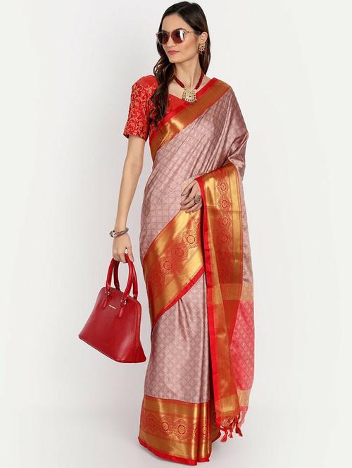 red colored kanjivaram saree - 20261220 - Very Small Image - 1