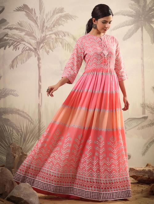multi colored flared kurta - 20261588 - Very Small Image - 1
