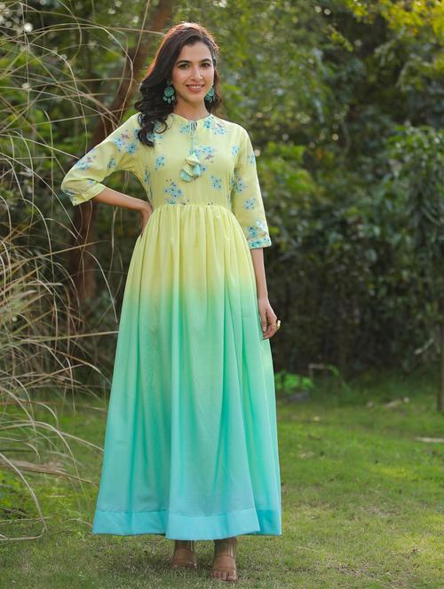 multi colored flared kurta - 20261591 - Very Small Image - 1
