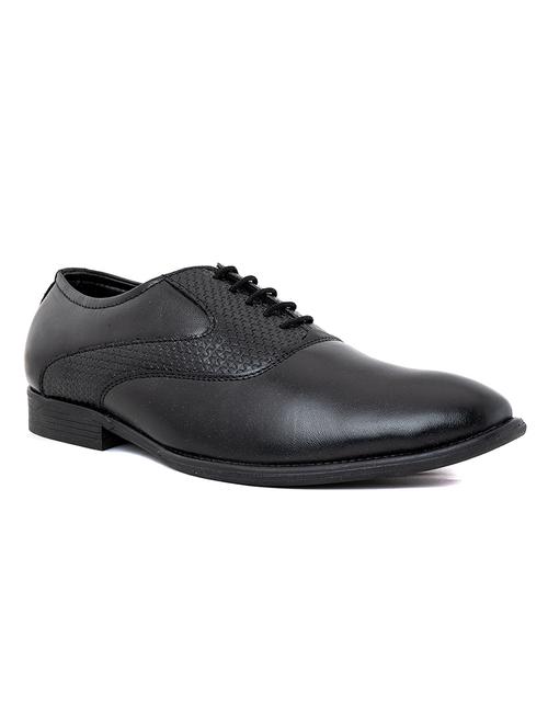 men textured black lace-up oxford - 20261665 - Very Small Image - 1