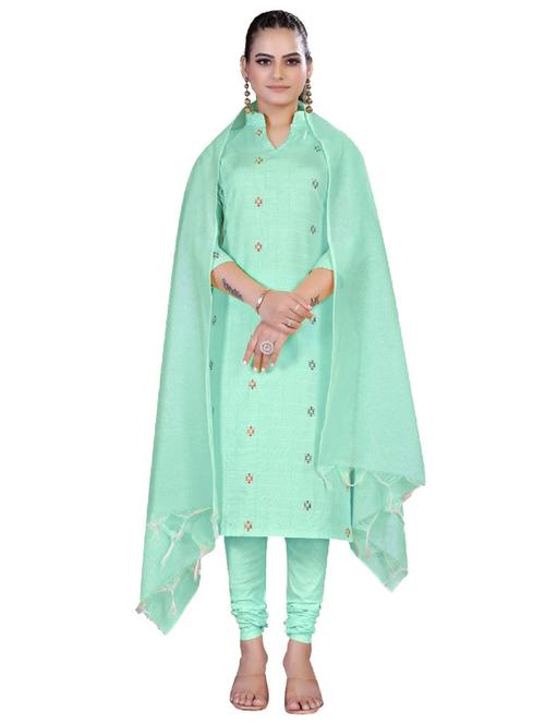 turquoise colored unstiched dress - 20263173 - Very Small Image - 1
