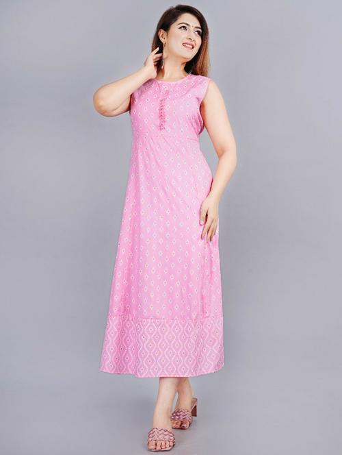 women pink round neck kurta jacket set - 20263818 - Very Small Image - 1